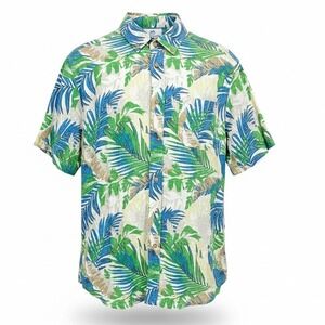 Southern Tide Men's Short Sleeve Palm Leaf Button Down Shirt Size Medium - CJ
